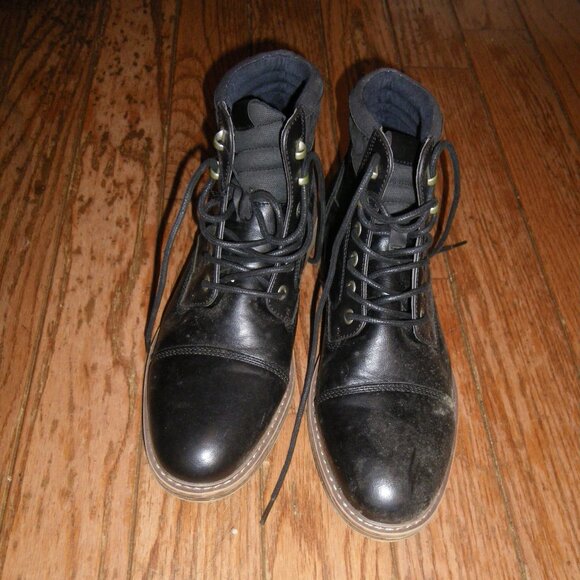 Teen's / Men's Faux Leather Casual Ankle Boots - Picture 3 of 6